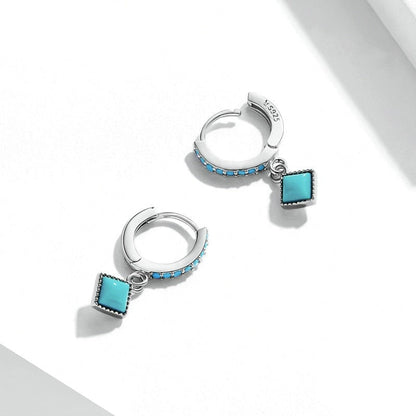 Blue hanging earrings
