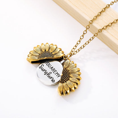 Sunflower necklace with an opening