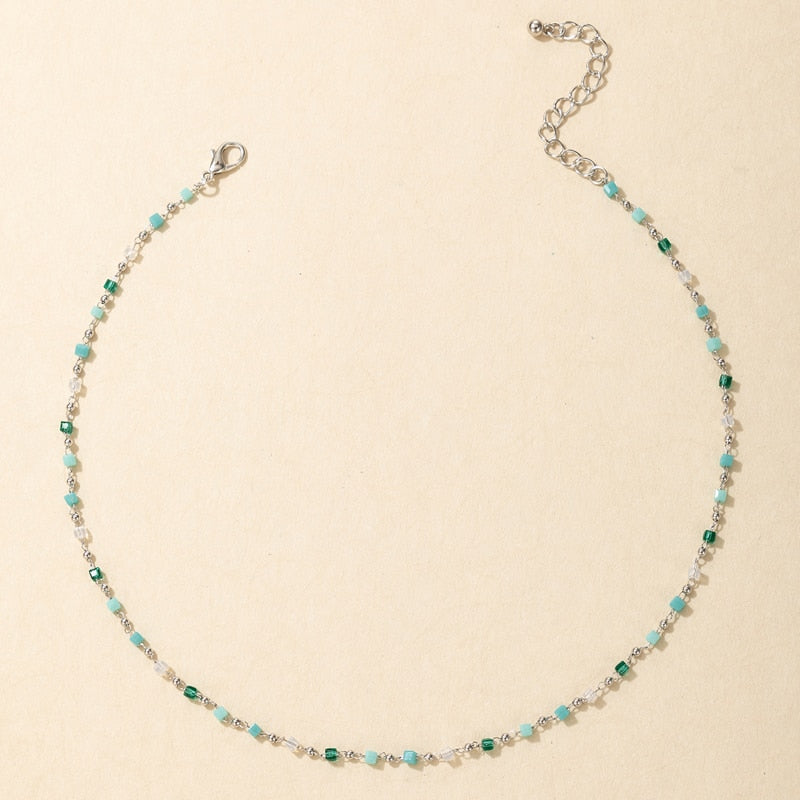 Necklace with blue beads