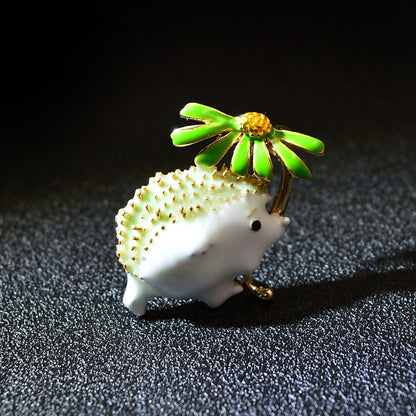 Pin - hedgehog with a flower