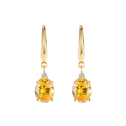 Gold earrings with zirconia