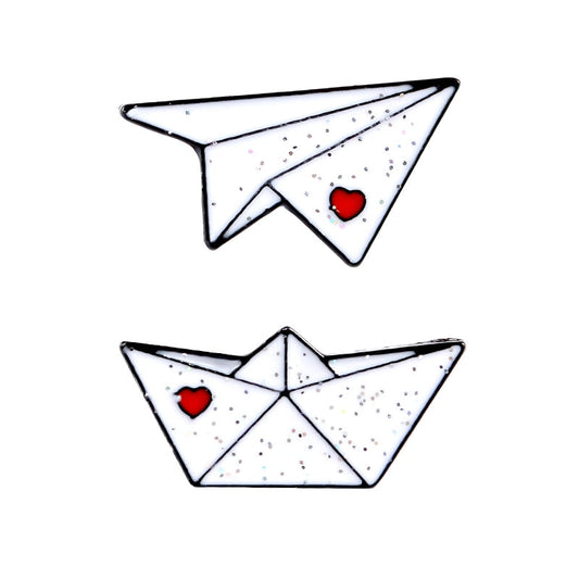 Pins - paper airplane and boat