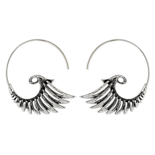 Wing motif earrings