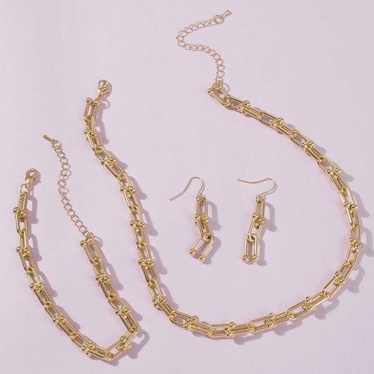 Chain motif jewelry set