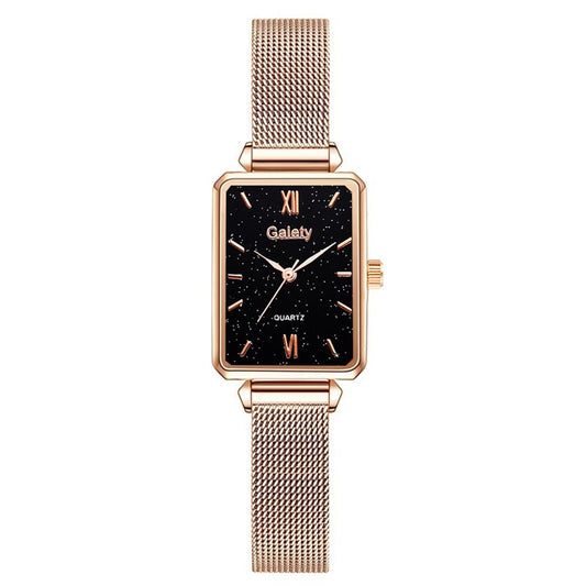 Elegant ladies watch on a bracelet with a stone motif