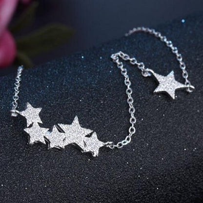 Silver necklace - stars