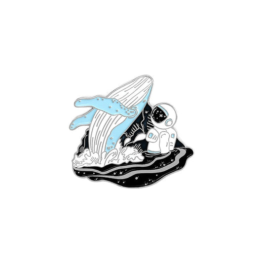 Pin - astronaut and whale