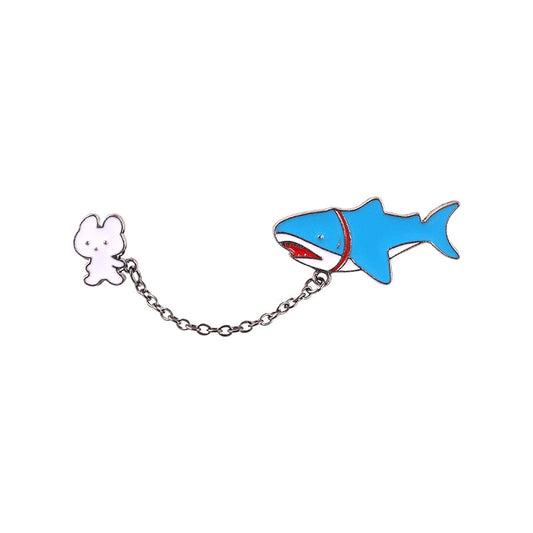 Pin with a chain - shark