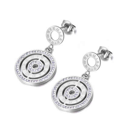 Round hanging earrings
