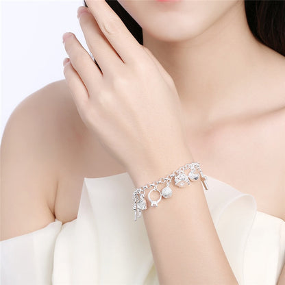 Silver charms bracelet