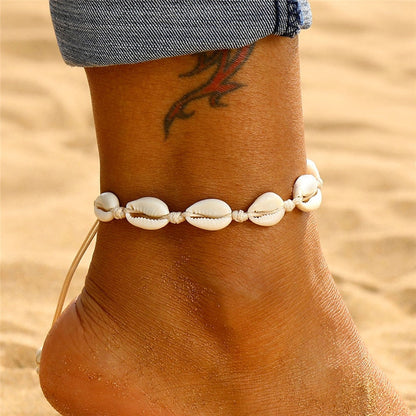 Ankle shell bracelet