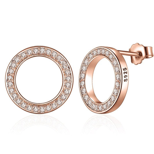 Silver circle earrings