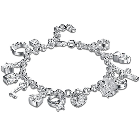 Silver charms bracelet