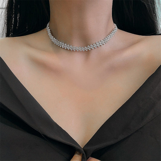 Cubic zirconia choker necklace