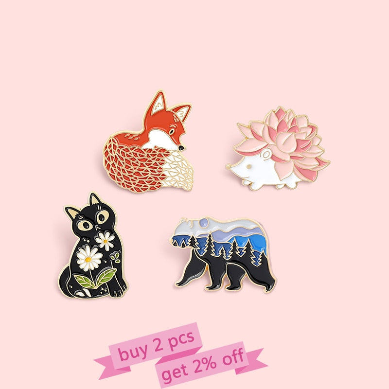 Pins - forest animals