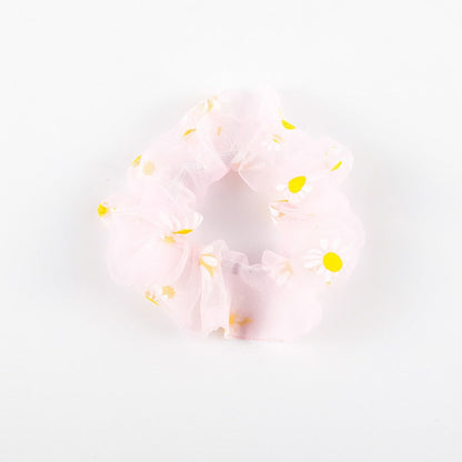 Girl's scrunchie hair tie with flower motif