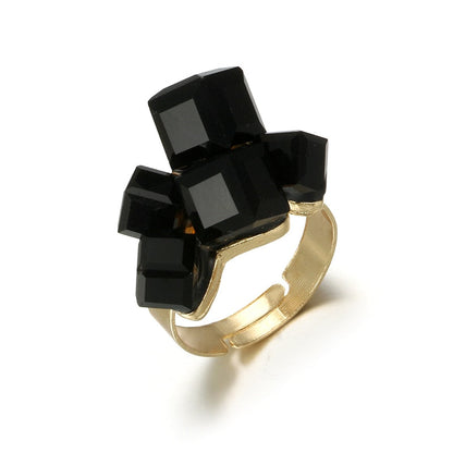 Ring with black stones