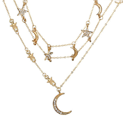 Necklace - moon and star