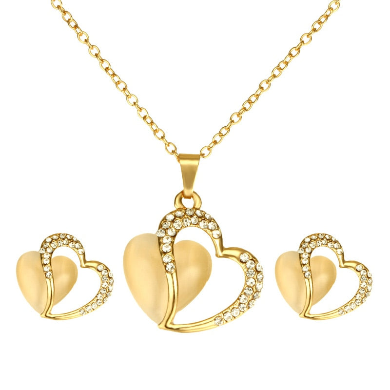 Heart-shaped jewelry set