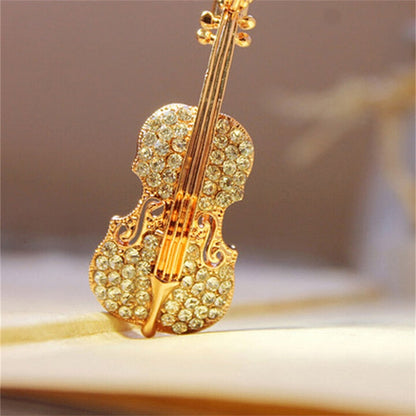 Brooch - violin with zirconia