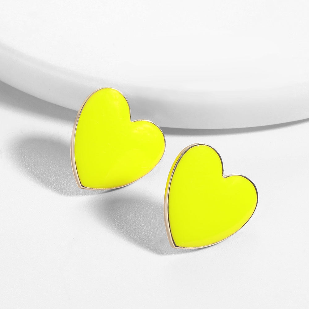 Earrings - colorful hearts