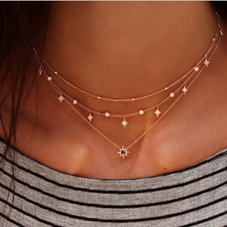 Triple necklace with pendants