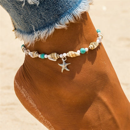 Ankle bracelet with seashells