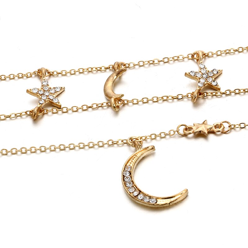 Necklace - moon and star