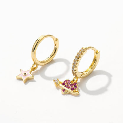 Earrings - star and heart