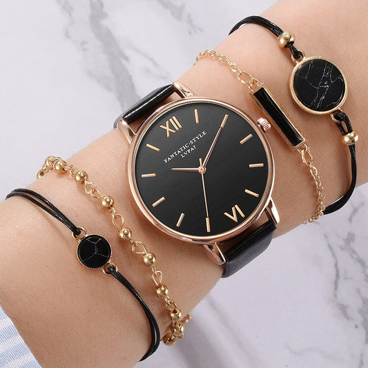 Ladies watch with a set of bracelets