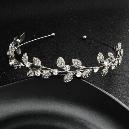 Hair band - leaves with zircons