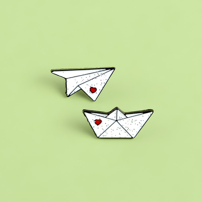 Pins - paper airplane and boat