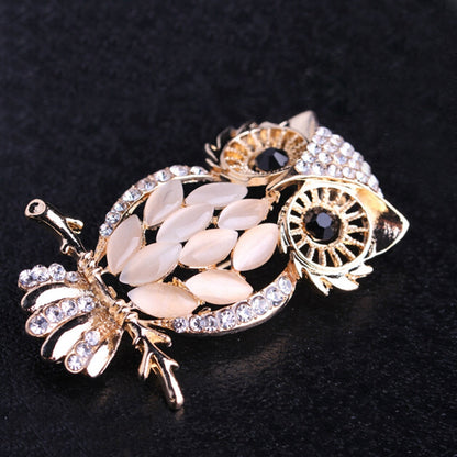 Brooch - owl with zirconia