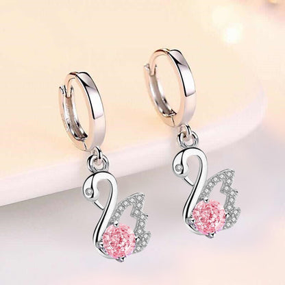 Earrings with a swan motif