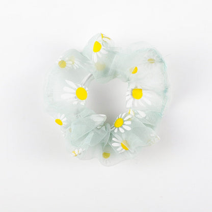 Girl's scrunchie hair tie with flower motif