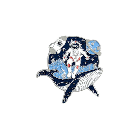 Pin - astronaut and whale