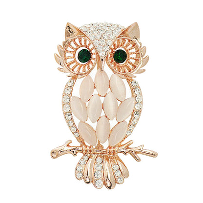 Brooch - owl with zirconia