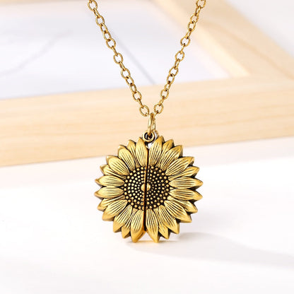 Sunflower necklace with an opening