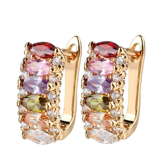 Earrings with colorful stones