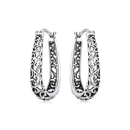 Hanging openwork earrings