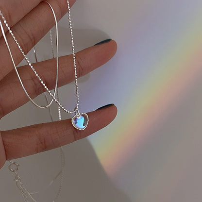 Double necklace with a heart pendant