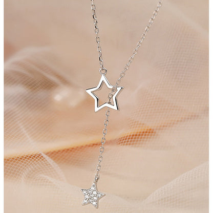 Silver necklace with stars