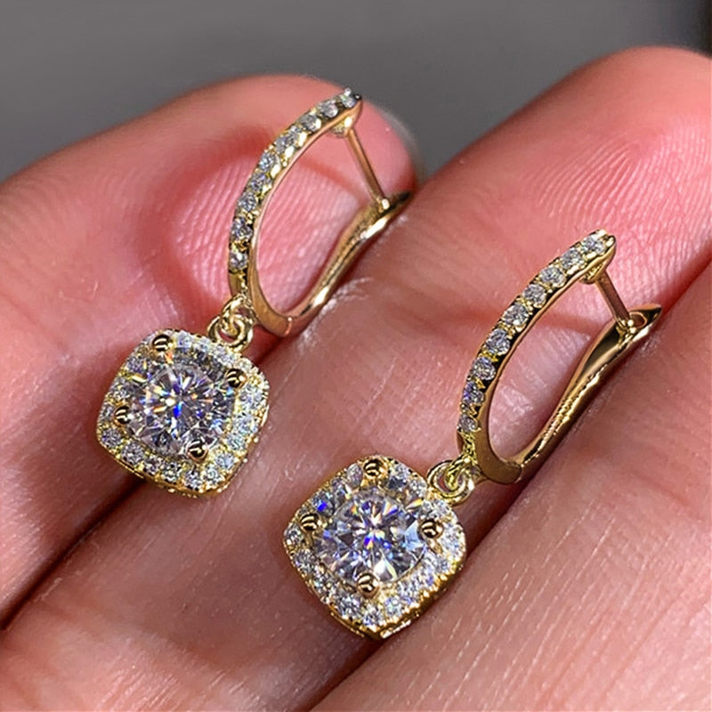 Earrings with zirconia