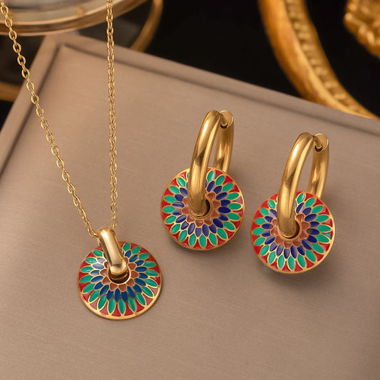 A colorful set of jewelry