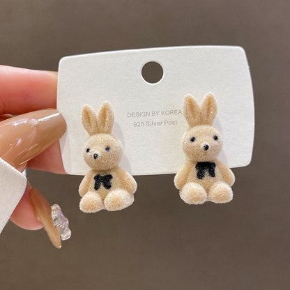 Earrings with plush animals