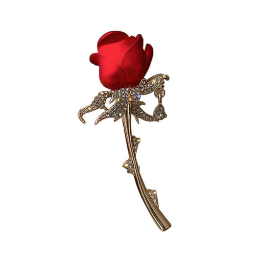 Brooch - rose with zircons