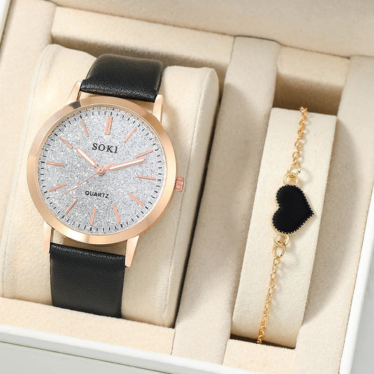 Women's watch with a sparkling dial and bracelet