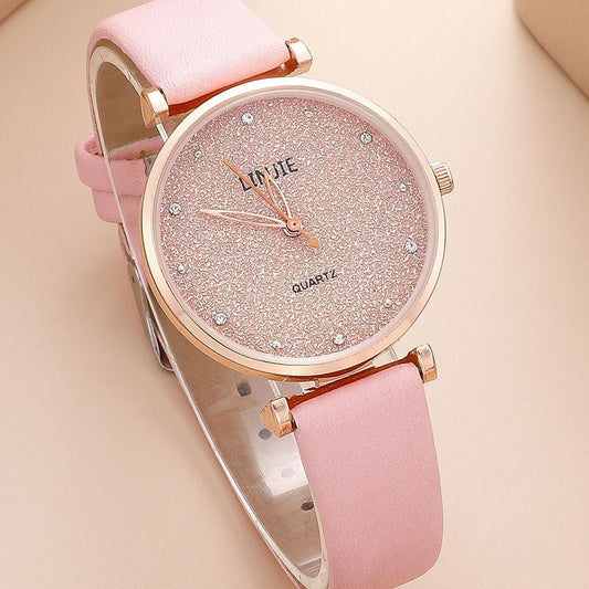 Ladies watch with a glittery dial