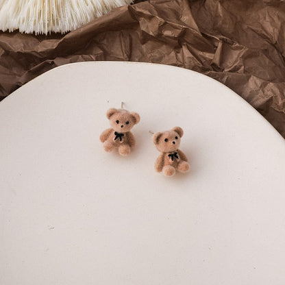 Earrings with plush animals