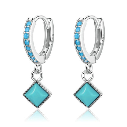 Blue hanging earrings